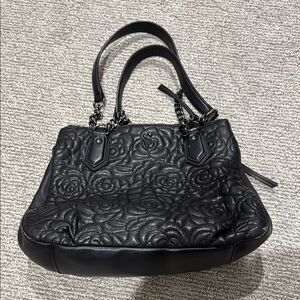 Vera Wang Black Embossed Shoulder Bag